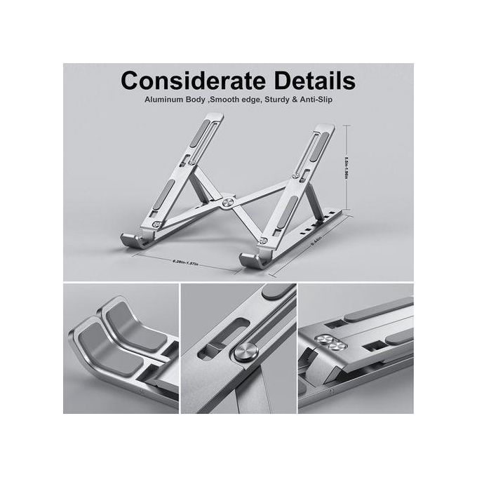 GUEETON Support métal pliable et ajustable pour ordinateur portable